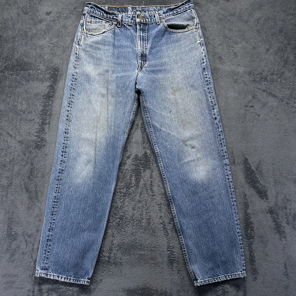 Vintage Levi's 550 Jeans Mens 36x32 Distressed Relaxed Fit Light Wash USA Grunge